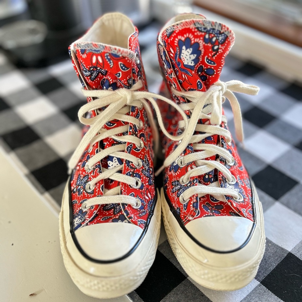 Patterned Chuck Taylor converse high tops